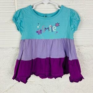 Wonderkids blue and Purple cotton Smile butterfly floral size 3T